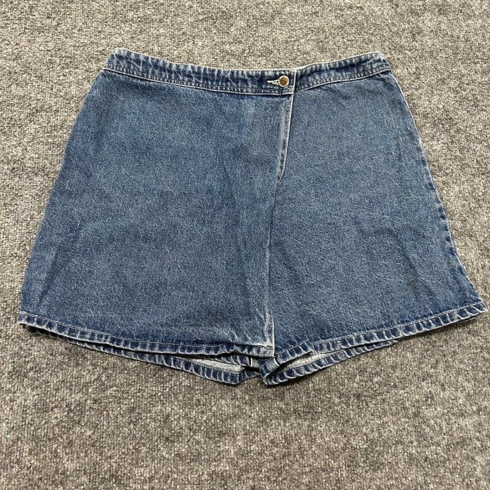 Route 66 Skort Womens Size 10 Blue Denim Wrap Front Casual 90s Medium Wash